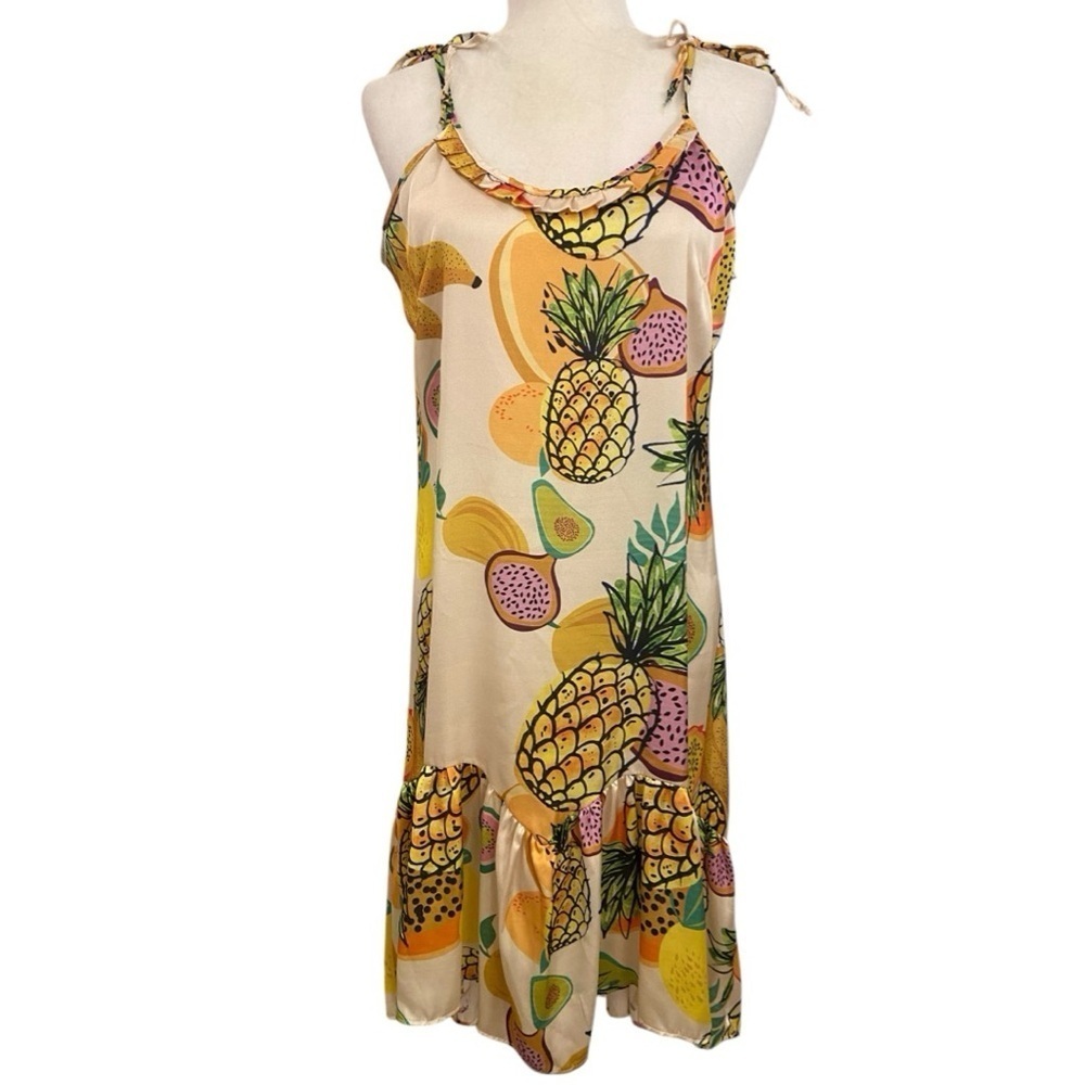 Bululu Womens Fruit Cocktail Satin Dress